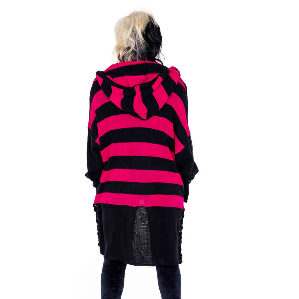 Heartless - Willa Long cardigan - Black/Pink